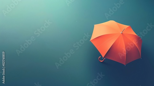 umbrella flat design front view rain theme 3D render Analogous Color Scheme © Pniuntg