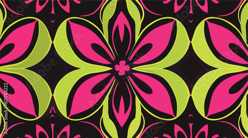 Pink Black and Lime Green Seamless Pattern Abstract 