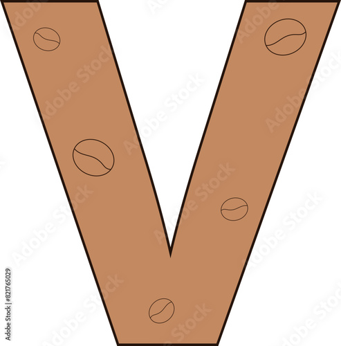 v letter coffee bean cafe