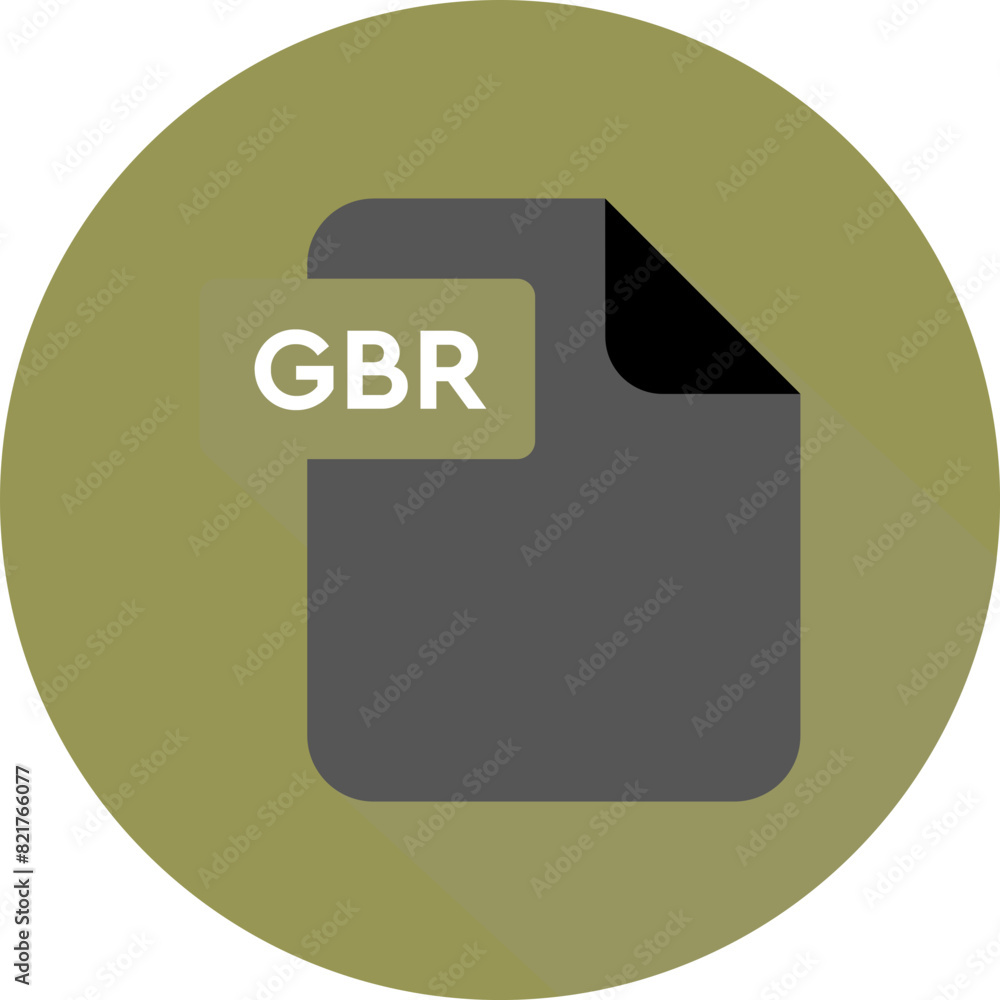 GBR File format icon rounded shapes with circle outside GBR File format icon rounded shapes with circle outside
