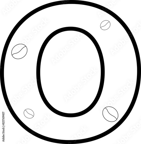 o coffee bean letter outline
