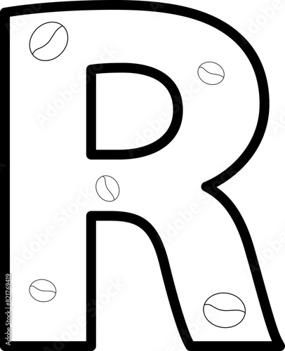 r coffee bean letter outline