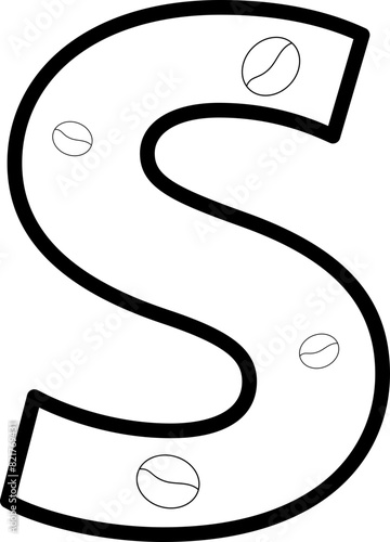 s coffee bean letter outline