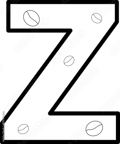 z coffee bean letter outline