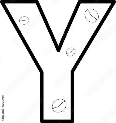 y coffee bean letter outline