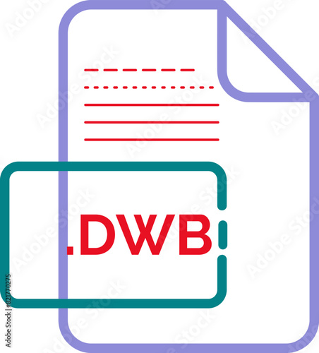 DWB  File extension Icon little dot and  color Fill photo