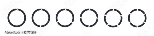 Rotation arrows in circular motion. Circle arrow combinations. Set of circular infographics. Graphic diagram. Design element. Vector illustration isolated on white background.