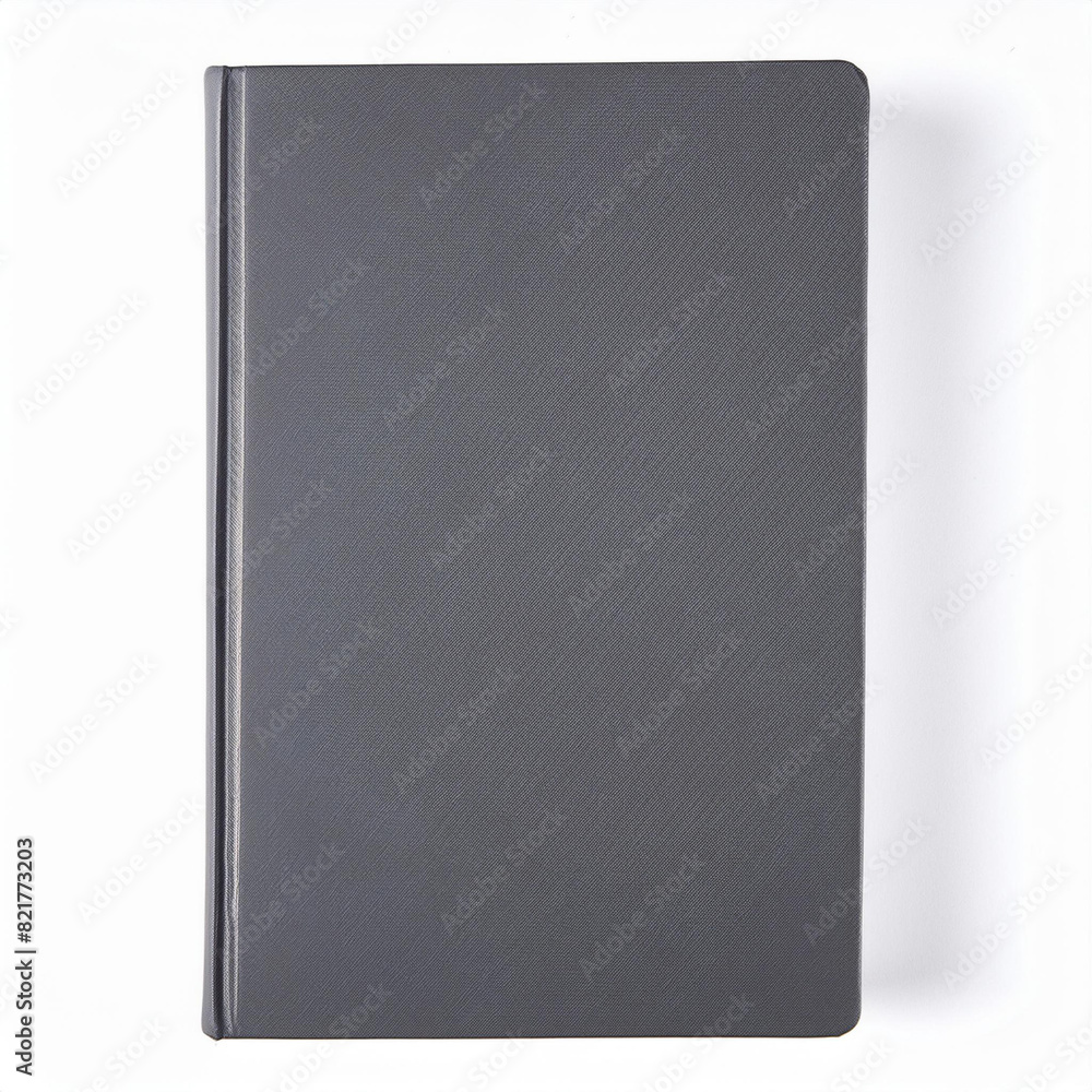Textbook Cover. Grey Book Cover View from the Top on Isolated White Background Textbook Cover. Grey Book Cover View from the Top on Isolated White Background