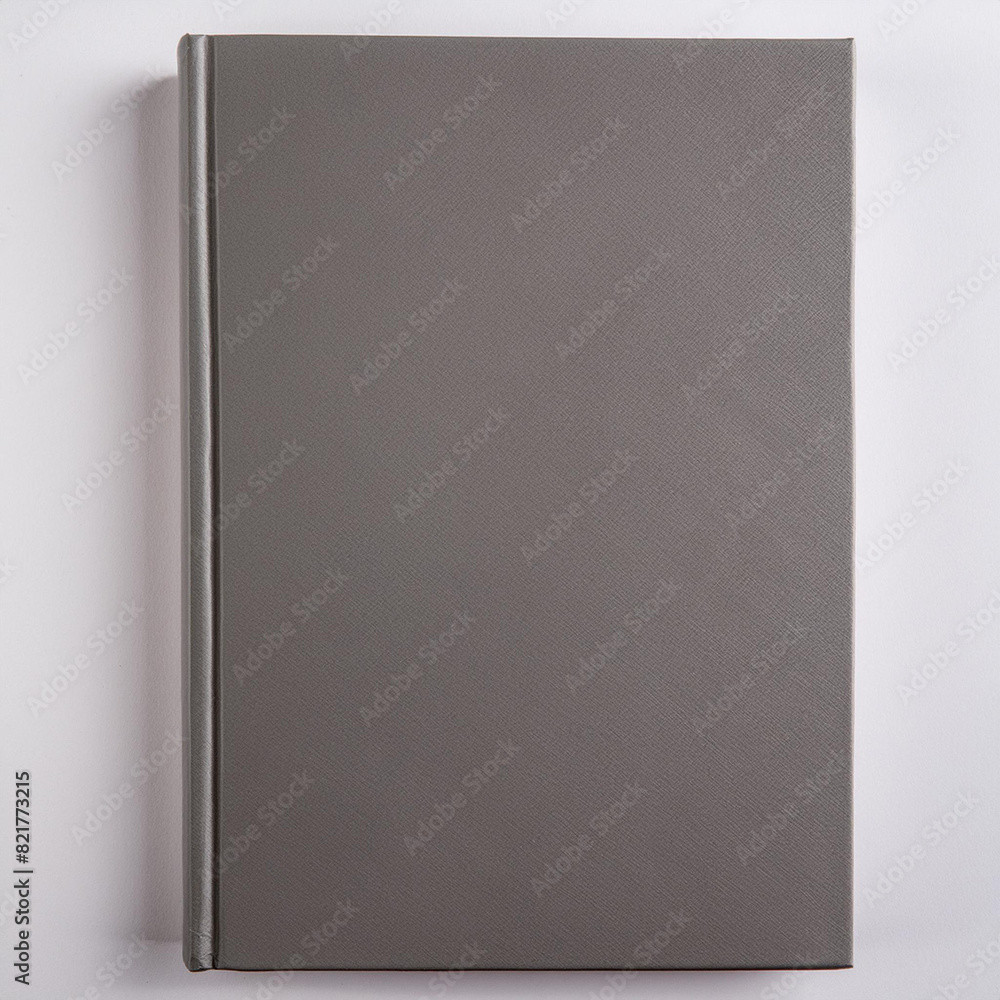 Textbook Cover. Grey Book Cover View from the Top on Isolated White Background Textbook Cover. Grey Book Cover View from the Top on Isolated White Background