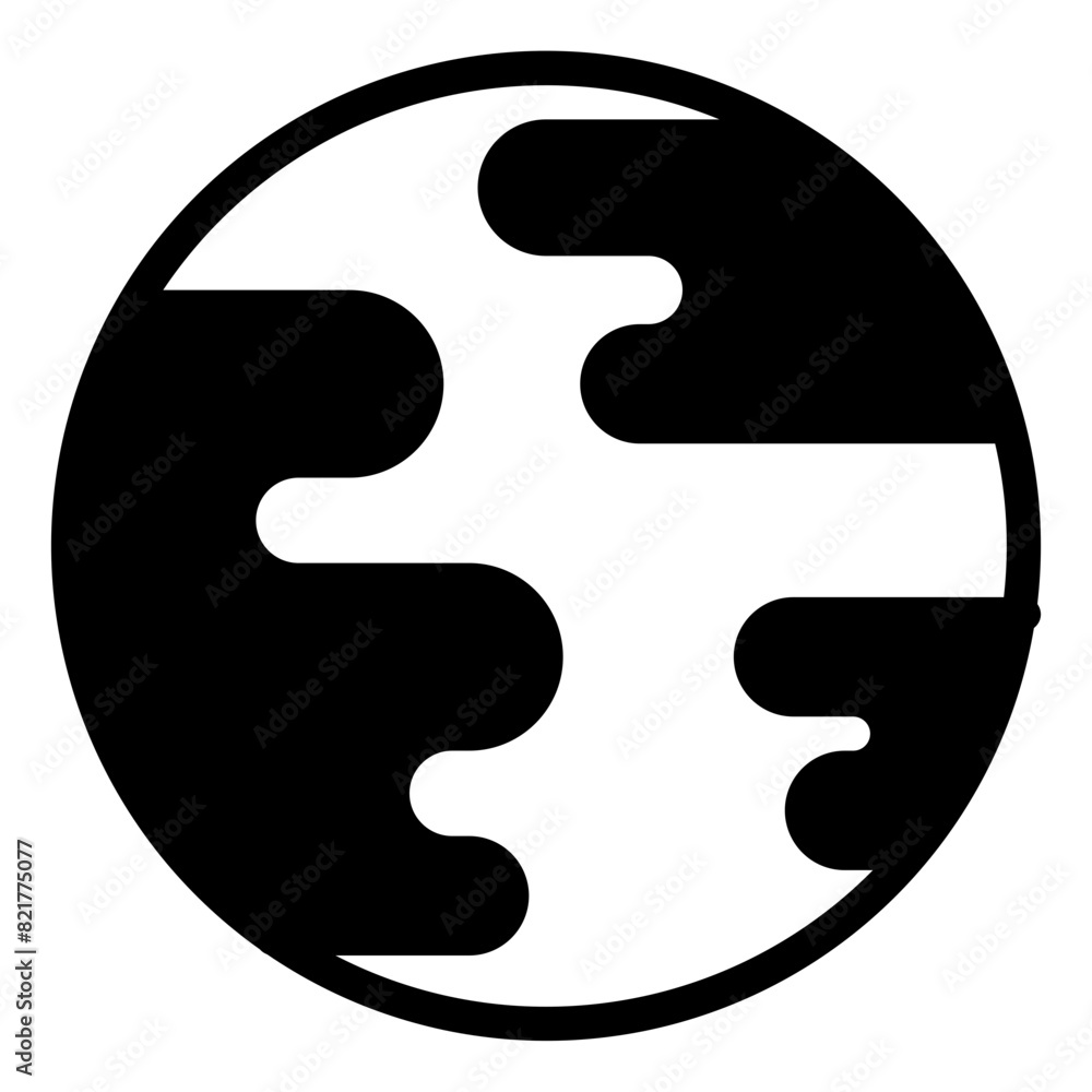 Earth Icon in Solid Style