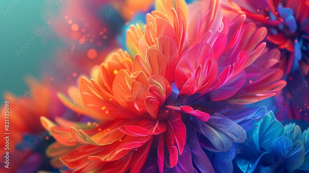 Close-up of vibrant artificial flowers in orange and purple, capturing a sense of beauty and creativity. Close-up of vibrant artificial flowers in orange and purple, capturing a sense of beauty and creativity.
