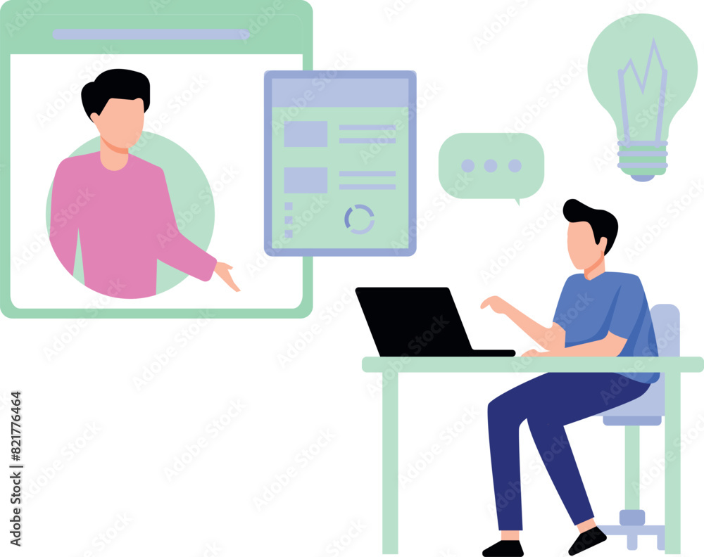 Boy talking to boy online. Boy talking to boy online.
