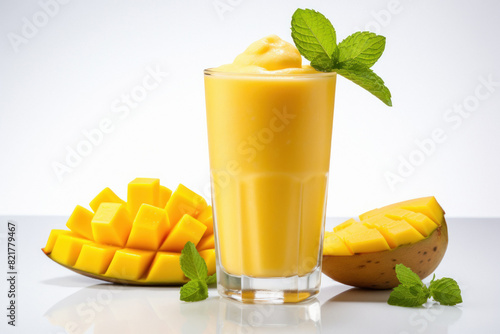 Obraz na płótnie mango smoothie on white background