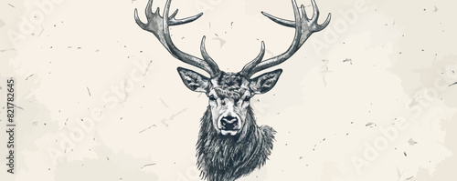 Vector illustration of hand drawn noble deer