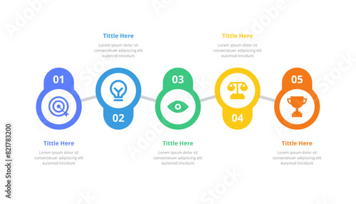 Infographic design 5 options or steps with icons. Infographic business concept Can be used for info graphics, flow charts, presentations, web sites, banners.