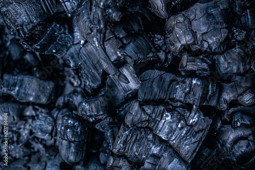 Fotografie burnt wood charcoal black close up