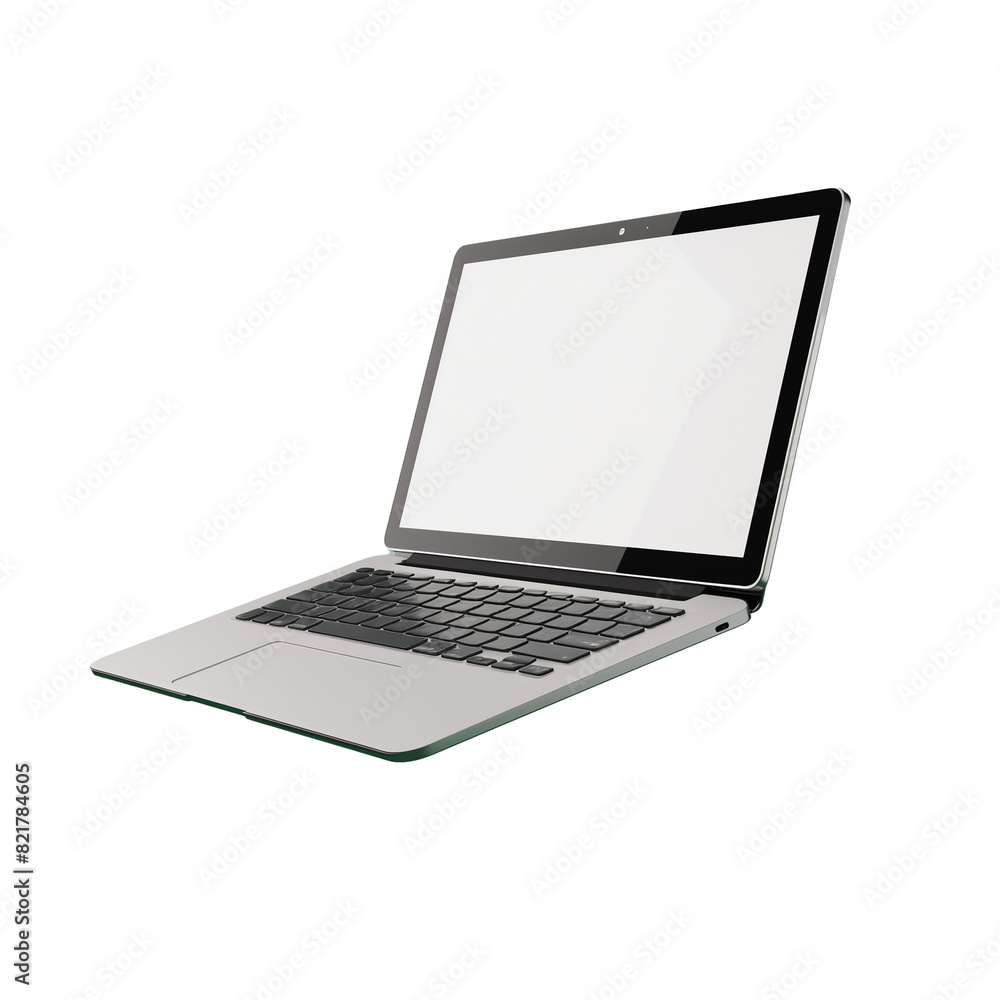Floating Laptop Mockup With Blank Screen in Minimal Style Floating Laptop Mockup With Blank Screen in Minimal Style