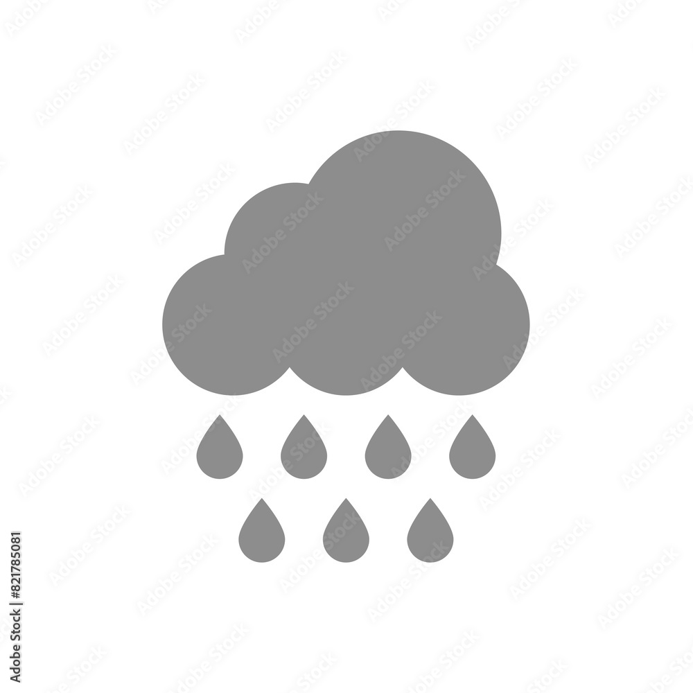 Cloud and rain drops vector icon. Rainy weather and forecast symbol. Cloud and rain drops vector icon. Rainy weather and forecast symbol.