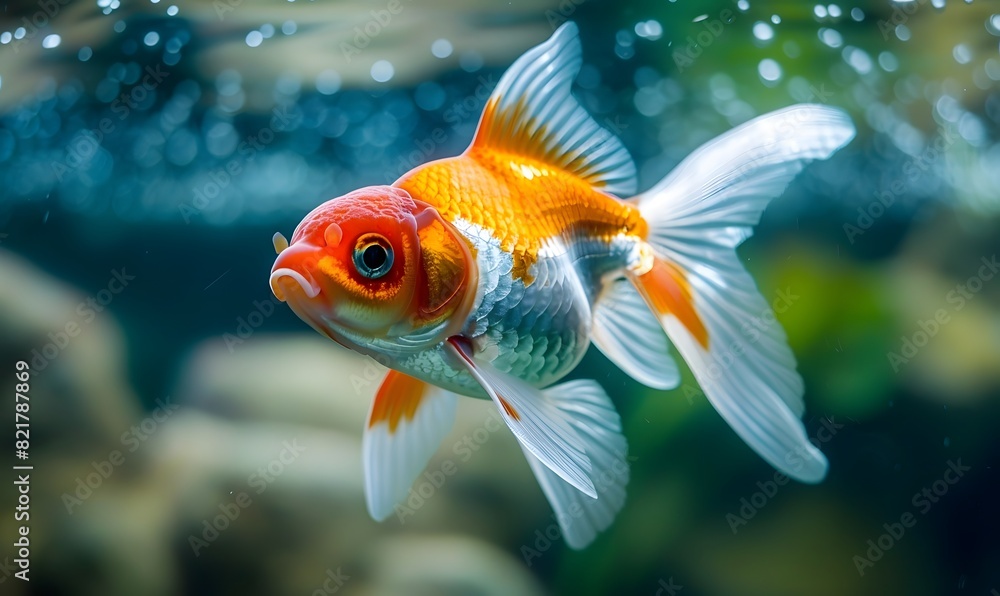 goldfish swimming, Generative AI goldfish swimming, Generative AI