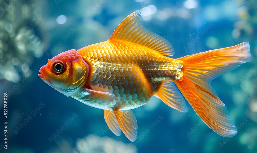 goldfish swimming, Generative AI goldfish swimming, Generative AI