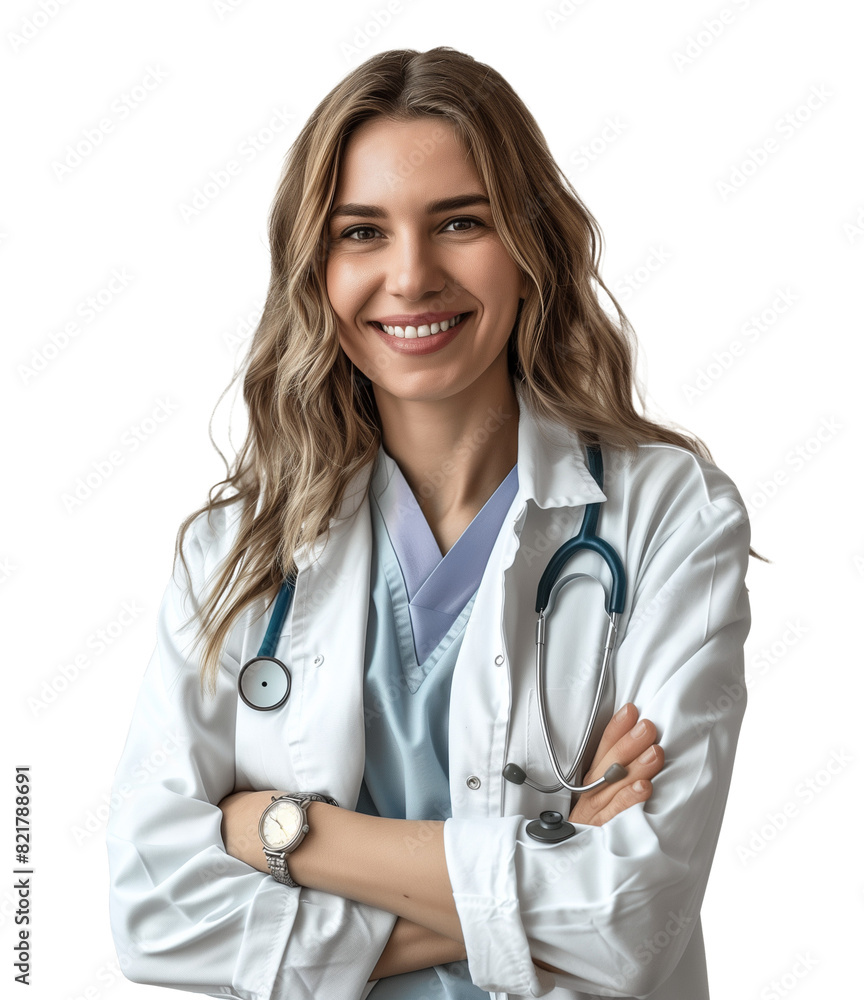 Portrait of a Smiling Female Doctor with Stethoscope Portrait of a Smiling Female Doctor with Stethoscope