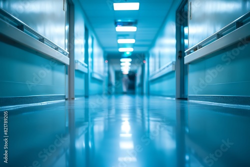 blur image background of corridor in hospital or clinic image