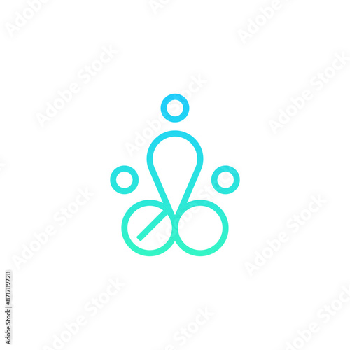 initial letter human people logo team work