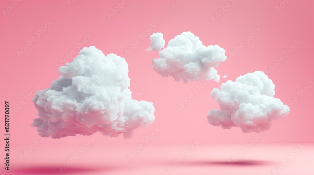 The background of this image is pink with white clouds The background of this image is pink with white clouds