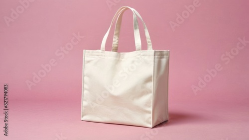 tote bag mock up isolated on flat pastel color background