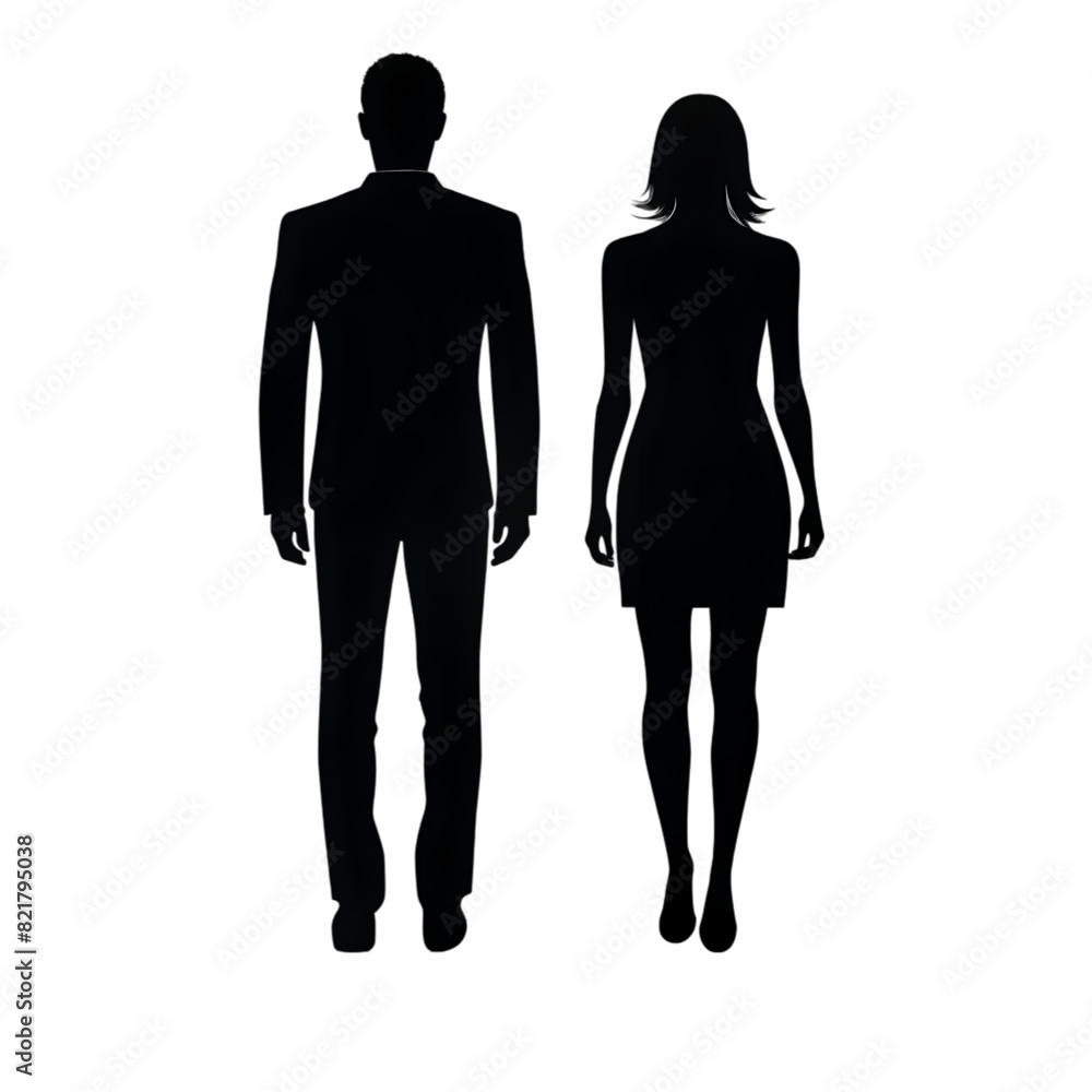 man and woman silhouette on transparent bg man and woman silhouette on transparent bg