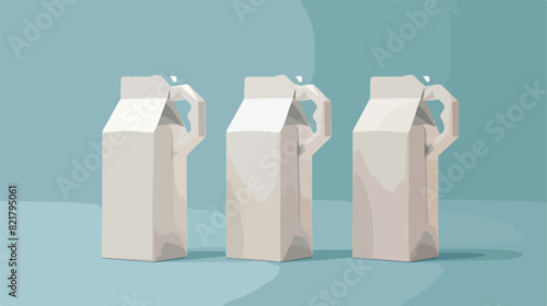 Cardboard milk pack. 3d drink juice carton bottle vector photo