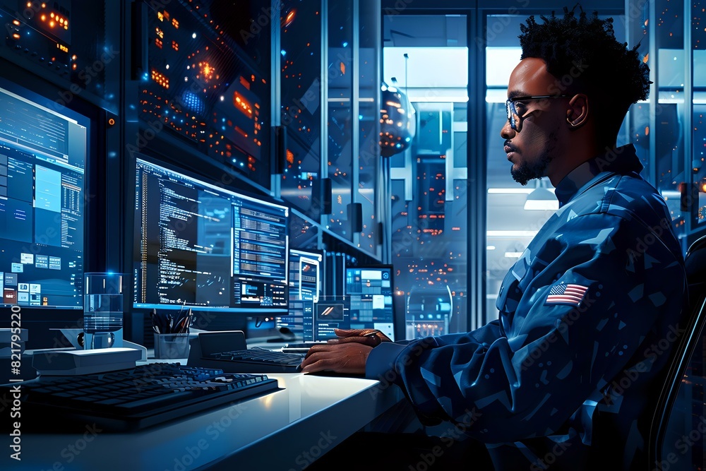 Fototapeta premium SQL Server Developer working with code editors and technology
