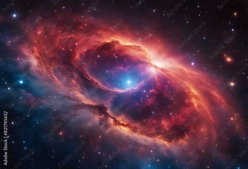 Obraz premium Colorful space Spiral galaxy cloud nebula. Stary night cosmos. Universe science astronomy. Generative AI