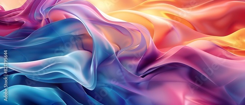 Multicolored Fabric texture in Pink, Purple, Blue, Orange, and Yellow. abstract Wavy background. copy space. mock up presentation.