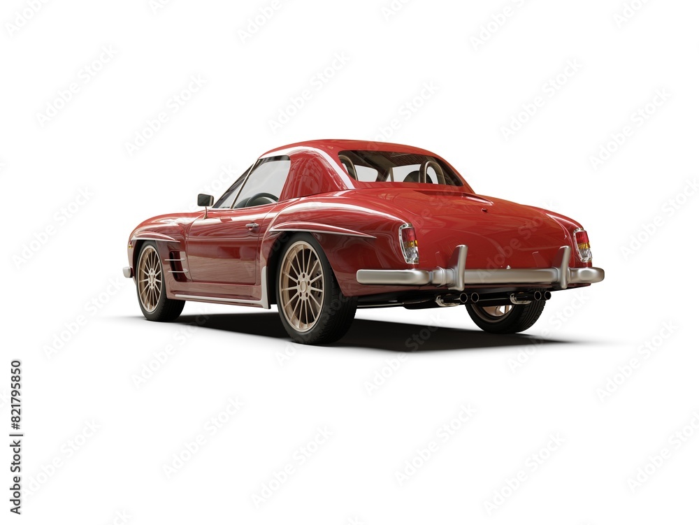 Fototapeta premium Old School Vintage Classic Red Racing Coupe Cabriolet Car
