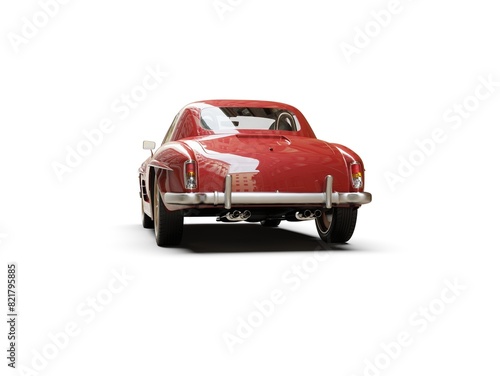 Old School Vintage Classic Red Racing Coupe Cabriolet Car
