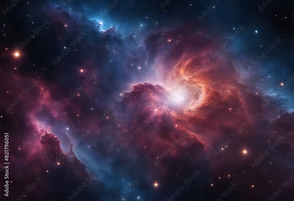 Colorful space Spiral galaxy cloud nebula. Stary night cosmos. Universe science astronomy. Generative AI Colorful space Spiral galaxy cloud nebula. Stary night cosmos. Universe science astronomy. Generative AI