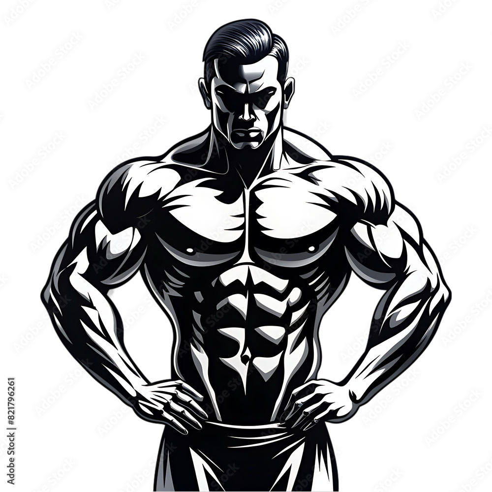Fototapeta premium muscular bodybuilder vector silhouette