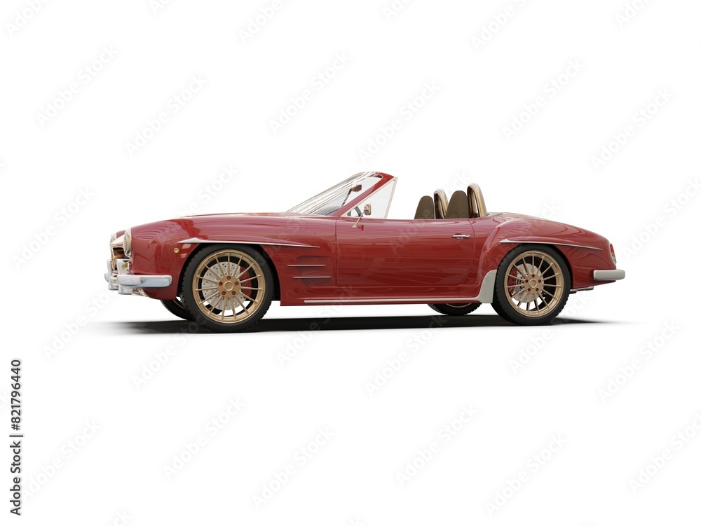 Fototapeta premium Old School Vintage&nbsp;Classic Red Racing Coupe&nbsp;Cabriolet Car