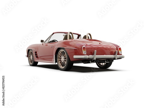Old School Vintage Classic Red Racing Coupe Cabriolet Car