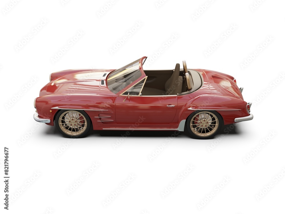 Fototapeta premium Old School Vintage&nbsp;Classic Red Racing Coupe&nbsp;Cabriolet Car