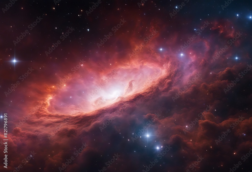 Fototapeta premium Colorful space Spiral galaxy cloud nebula. Stary night cosmos. Universe science astronomy. Generative AI