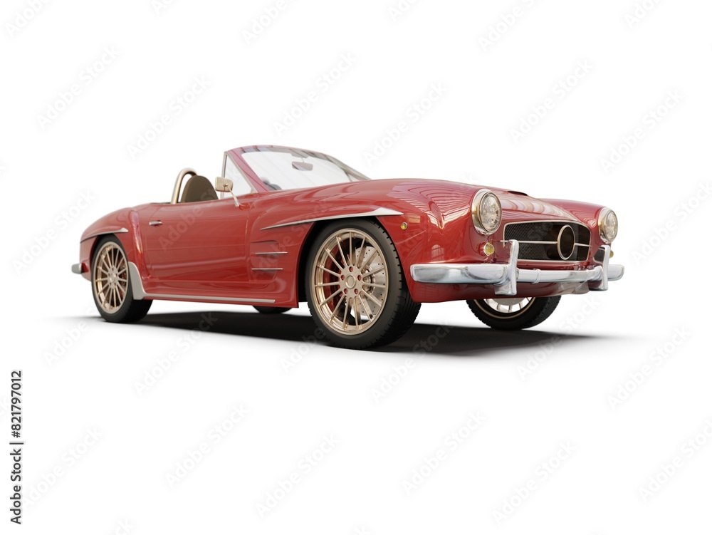 Fototapeta premium Old School Vintage&nbsp;Classic Red Racing Coupe&nbsp;Cabriolet Car