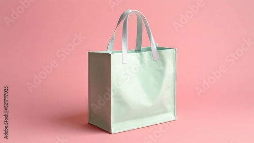 tote bag mock up isolated on flat pastel color background