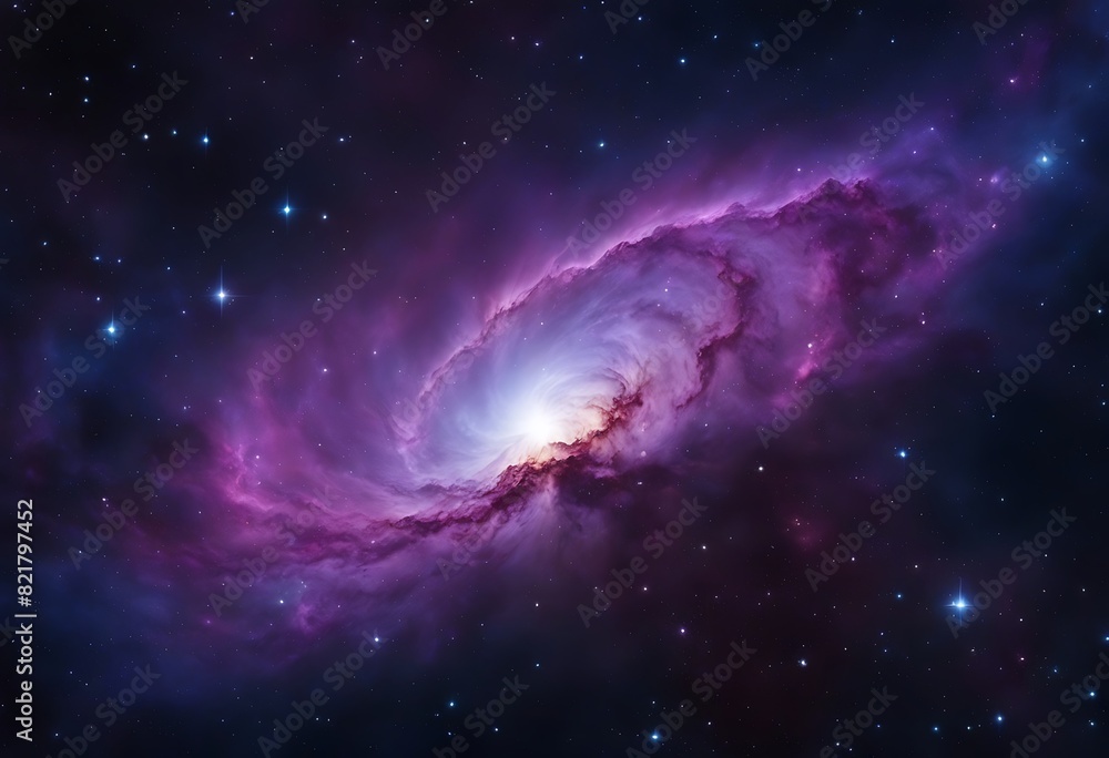 Fototapeta premium Colorful space Spiral galaxy cloud nebula. Stary night cosmos. Universe science astronomy. Generative AI