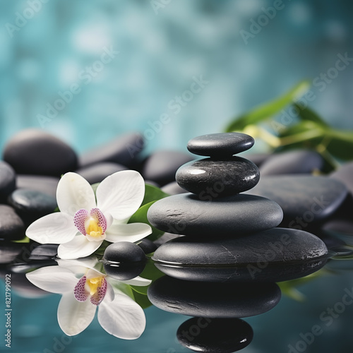 Spa with flowers and stones in serenity pool