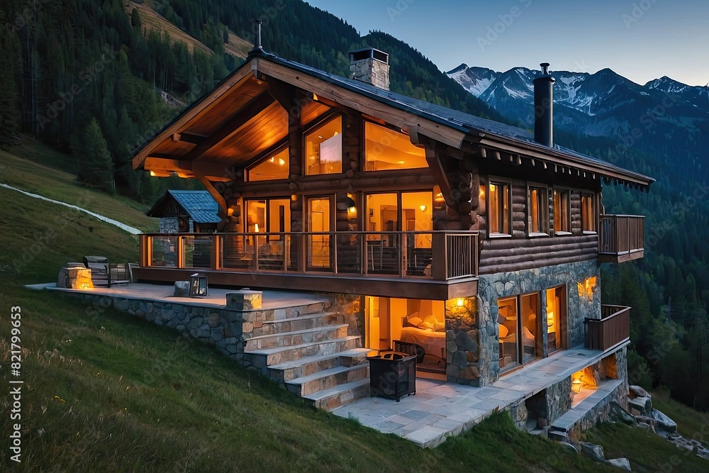 A modern cozy house in the mountains in an eco-friendly place. Holiday home, tourism, rental A modern cozy house in the mountains in an eco-friendly place. Holiday home, tourism, rental