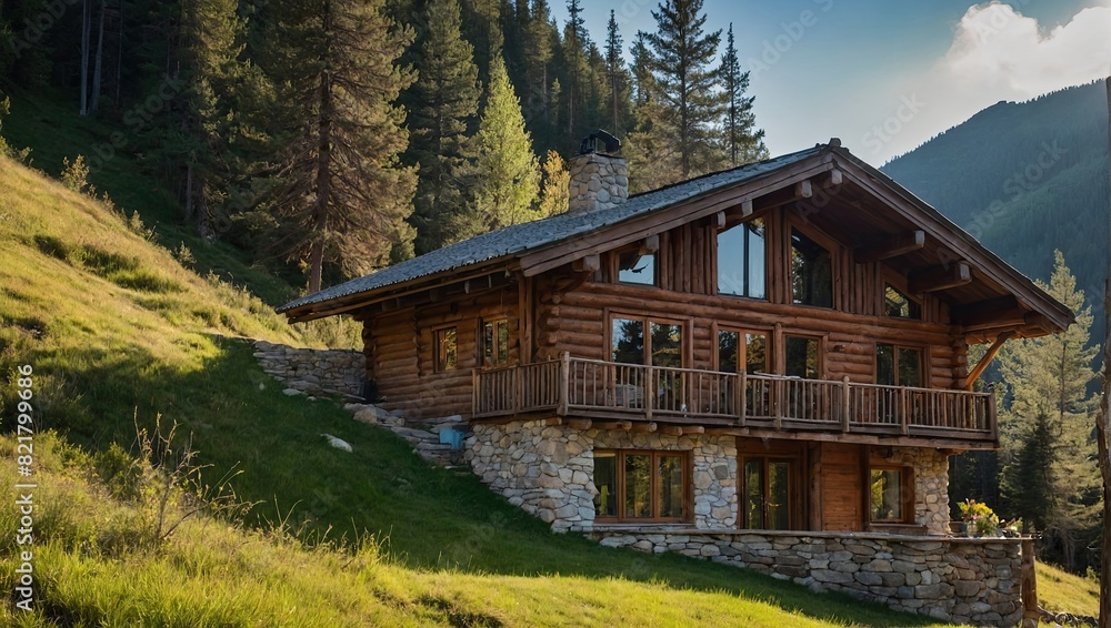 A modern cozy house in the mountains in an eco-friendly place. Holiday home, tourism, rental A modern cozy house in the mountains in an eco-friendly place. Holiday home, tourism, rental