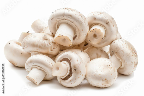 Fresh mushroom button on white background photo