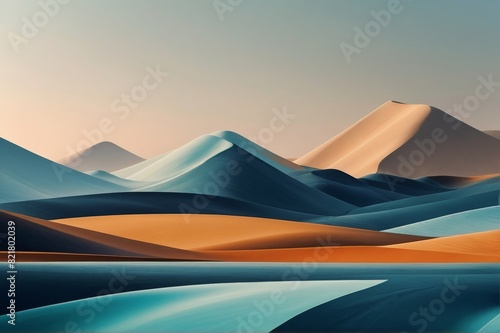 Abstract Background on Tourism Theme with Stylized Landscapes